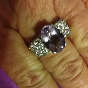 NWT NATURAL ROSE DE FRANCE AMETHYST. LOADS OF BEAUTIFUL ZIRCON. STERLING. (R-11)